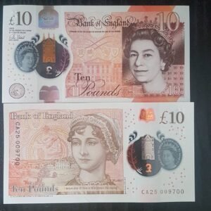 Counterfeit 10 GBP Bill